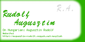 rudolf augusztin business card